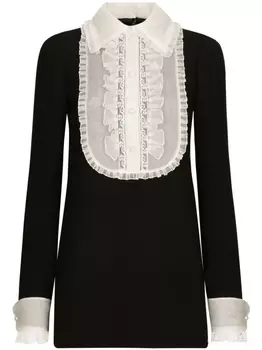 Dolce & Gabbana платье мини из смесовой вирджинской шерсти, черный