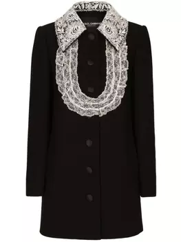 Dolce & Gabbana платье мини из смесовой вирджинской шерсти, черный