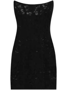 Dolce & Gabbana платье мини с цветочным кружевом, черный