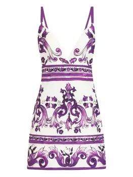 Dolce & Gabbana платье мини с графичным принтом, белый