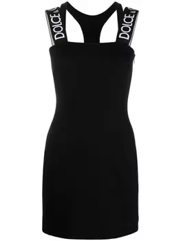 Dolce & Gabbana платье мини с логотипом, черный
