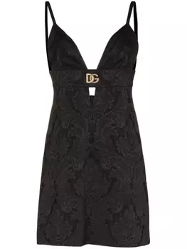 Dolce & Gabbana платье мини с логотипом DG, черный