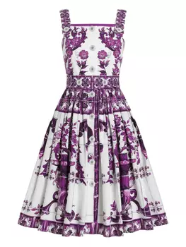 Dolce & Gabbana платье мини с принтом Maiolica, белый