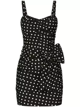 Dolce & Gabbana платье мини в горох, черный