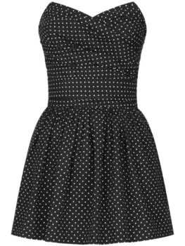 Dolce & Gabbana платье мини в горох, черный
