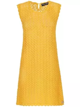 Dolce & Gabbana платье мини в технике кроше, желтый