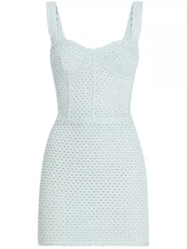 Dolce & Gabbana платье мини в технике кроше, синий