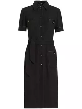 Dolce & Gabbana платье-рубашка с поясом, черный