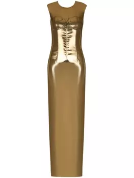 Dolce & Gabbana платье с эффектом металлик, золотой