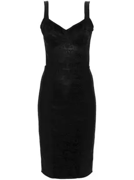Dolce & Gabbana платье с цветочным кружевом, черный