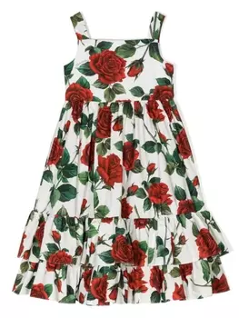 Dolce & Gabbana платье с цветочным принтом, белый