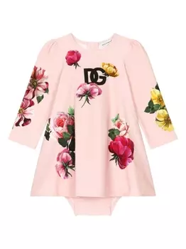 Dolce & Gabbana платье с цветочным принтом, розовый
