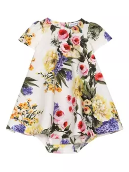Dolce & Gabbana платье с цветочным принтом, желтый