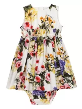 Dolce & Gabbana платье с цветочным принтом, желтый