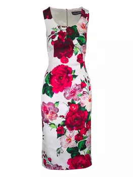 Dolce & Gabbana платье с цветочным принтом, белый