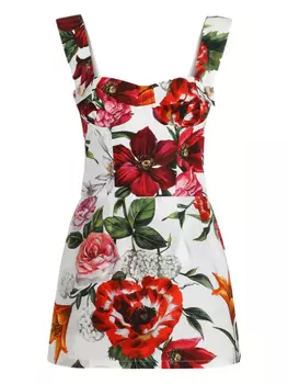 Dolce & Gabbana платье с цветочным принтом, белый