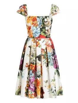 Dolce & Gabbana платье с цветочным принтом, белый
