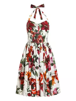 Dolce & Gabbana платье с цветочным принтом, белый
