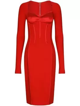 Dolce & Gabbana платье с длинными рукавами, красный