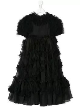 Dolce & Gabbana платье с оборками, черный