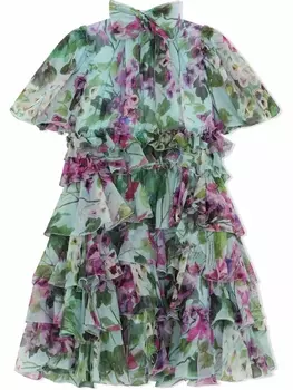 Dolce & Gabbana платье с оборками, синий