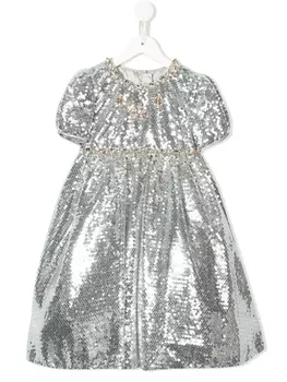 Dolce & Gabbana платье с пайетками, серебристый
