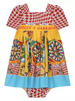 Dolce & Gabbana платье с принтом Carretto, красный
