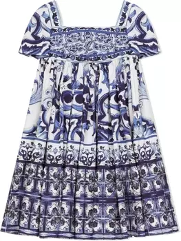 Dolce & Gabbana платье с принтом Majolica, синий