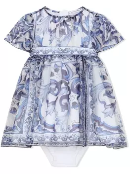 Dolce & Gabbana платье с принтом Majolica, синий
