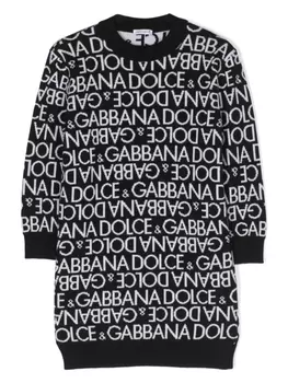Dolce & Gabbana платье-толстовка с логотипом, черный