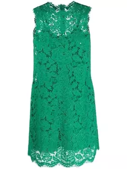 Dolce & Gabbana платье-трапеция мини без рукавов, зеленый