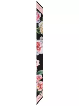 Dolce & Gabbana платок с цветочным принтом, черный