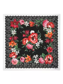 Dolce & Gabbana платок с цветочным принтом, черный