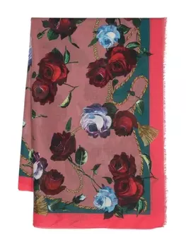 Dolce & Gabbana платок с цветочным принтом, розовый