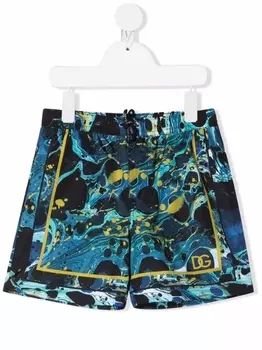 Dolce & Gabbana плавки с абстрактным принтом, синий