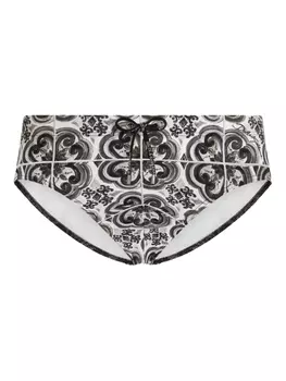Dolce & Gabbana плавки с графичным принтом, белый