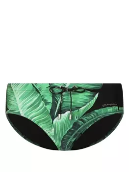 Dolce & Gabbana плавки с принтом Banana Leaf, зеленый