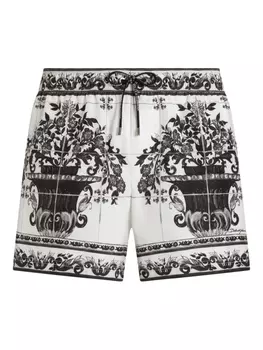 Dolce & Gabbana плавки-шорты с графичным принтом, белый