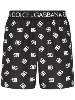 Dolce & Gabbana плавки-шорты с логотипом DG, черный