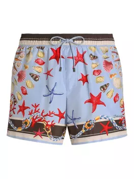 Dolce & Gabbana плавки-шорты с принтом, синий