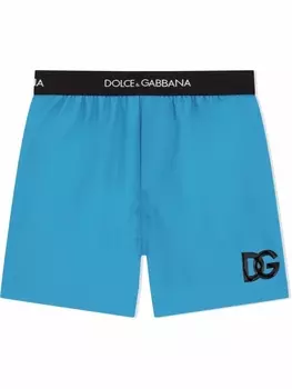 Dolce & Gabbana плавки-шорты с вышитым логотипом, синий