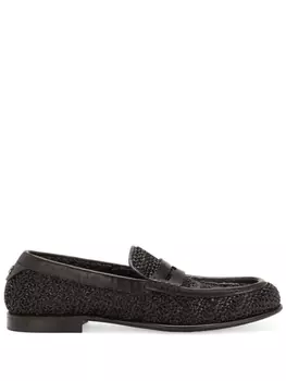 Dolce & Gabbana плетеные пенни-лоферы, коричневый