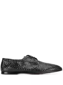 Dolce & Gabbana плетеные туфли на шнуровке, черный