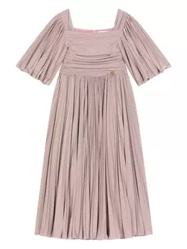 Dolce & Gabbana плиссированное платье с люрексом, розовый