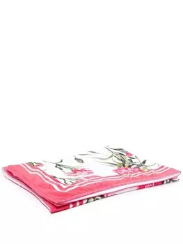 Dolce & Gabbana пляжное полотенце с цветочным принтом, белый