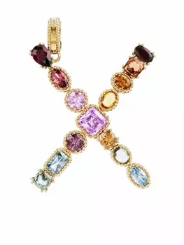 Dolce & Gabbana подвеска Rainbow Alphabet X из желтого золота с камнями, золотой