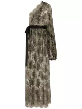 Dolce & Gabbana полупрозрачное кружевное платье, золотистый