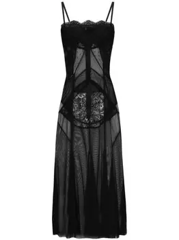 Dolce & Gabbana полупрозрачное платье, черный