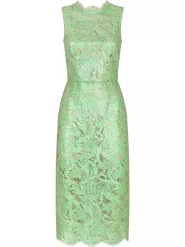 Dolce & Gabbana полупрозрачное платье, зеленый