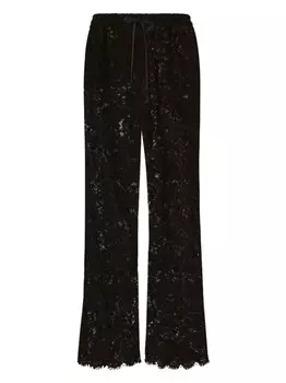 Dolce & Gabbana полупрозрачные брюки с кружевом, черный